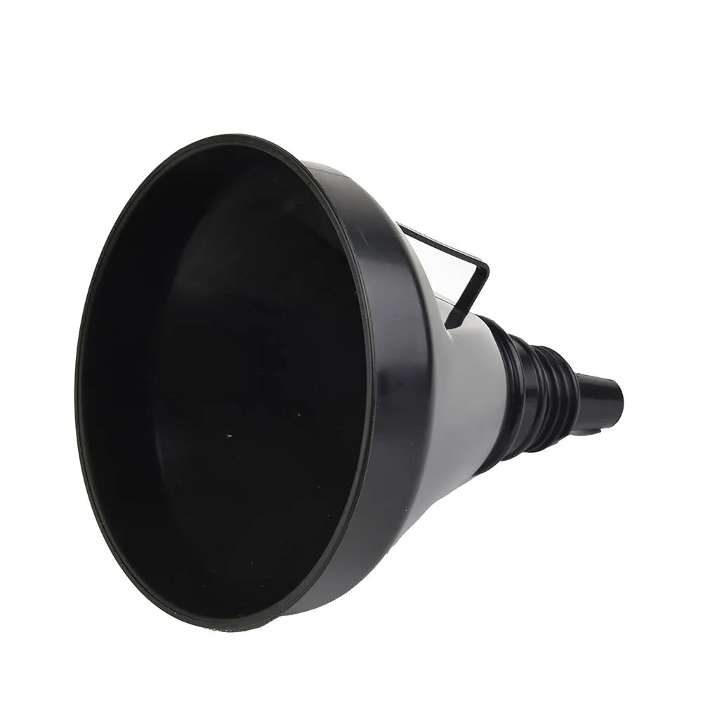 燃料漏斗液体メッシュオートバイオイルガソリンプラスチック注ぐ給油黒ストレーナー車の水充填柔軟な