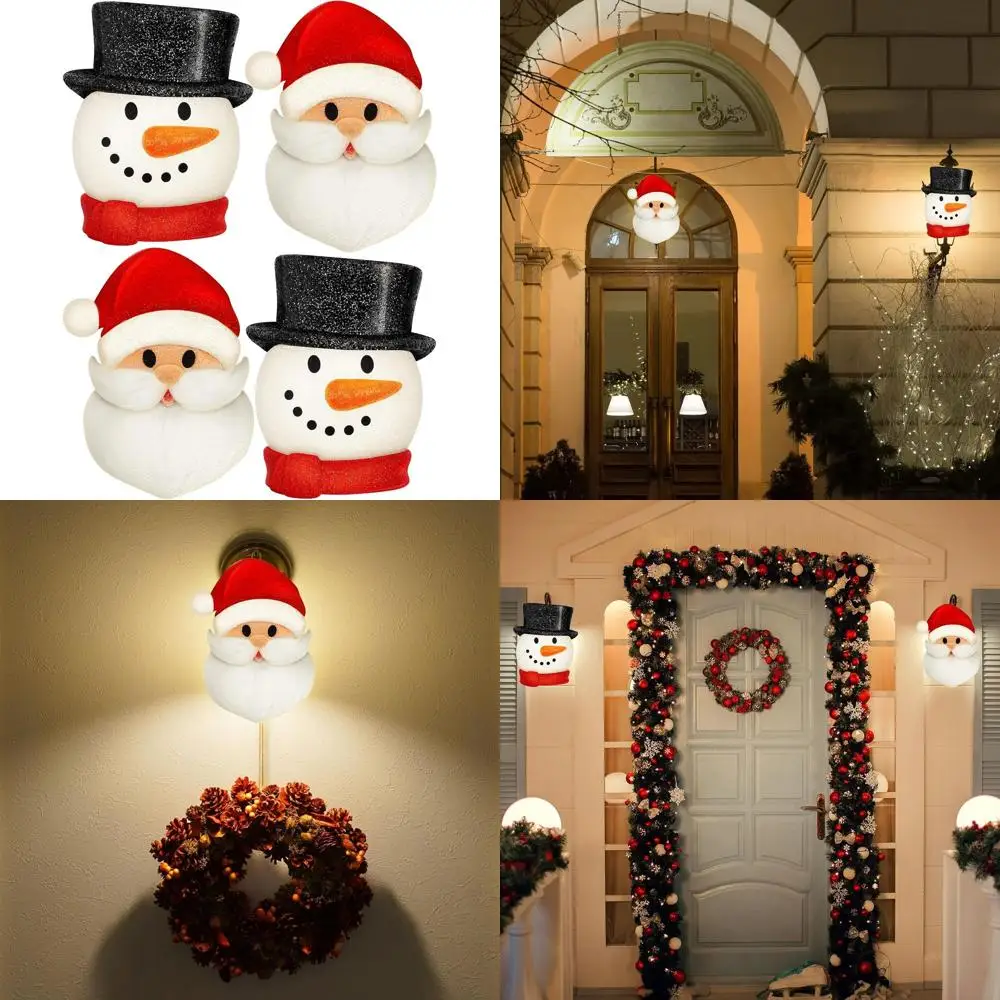 

Чехлы для рождественских наружных светильников: Снеговик, Санта, Набор из 4 предметов для крыльца, гаража, входной двери