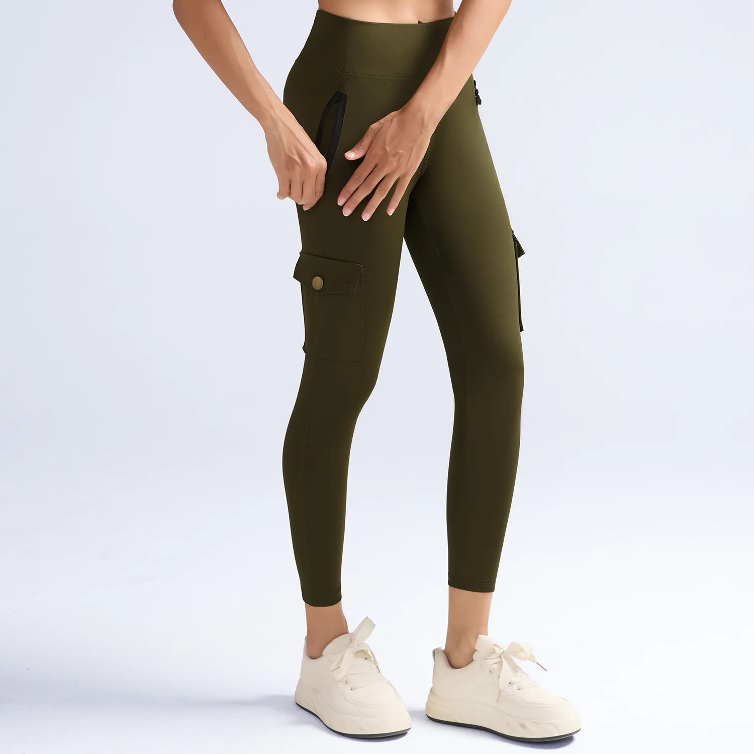 جيوب الصالة الرياضية طماق النساء عالية الخصر موضة سراويل رياضية نحيل تمتد في الهواء الطلق طماق الرياضة مريحة #6