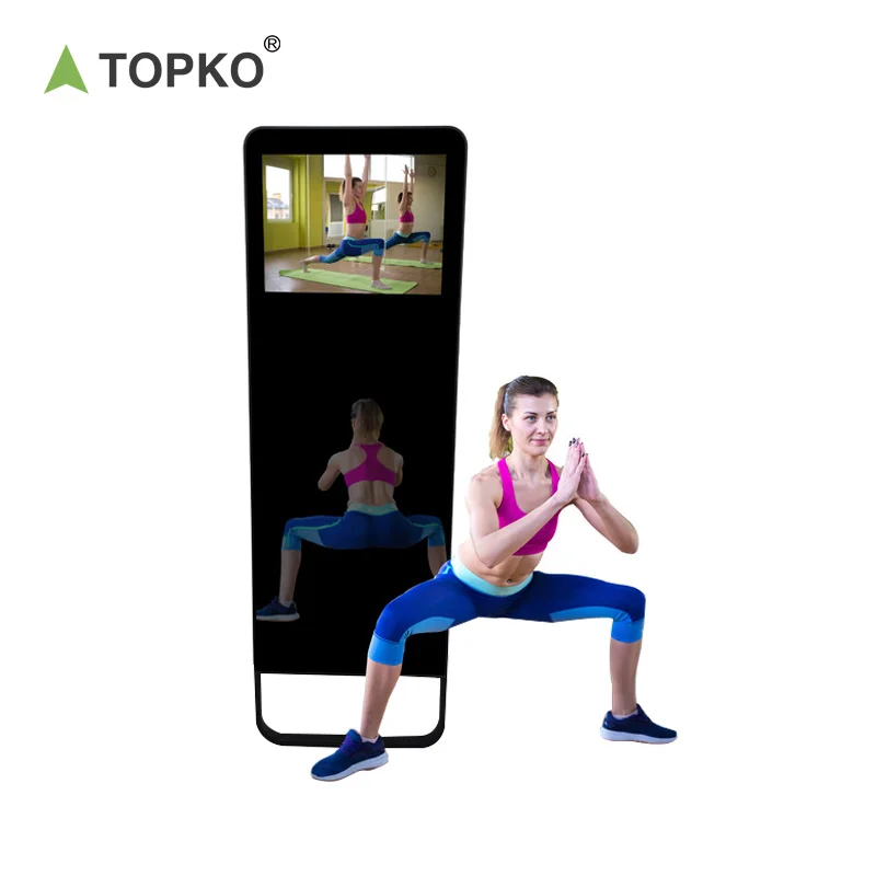 TOPKO smart fitness mirror 32 inch yoga mirror display gym smart fitness touch screen home workout mirrors