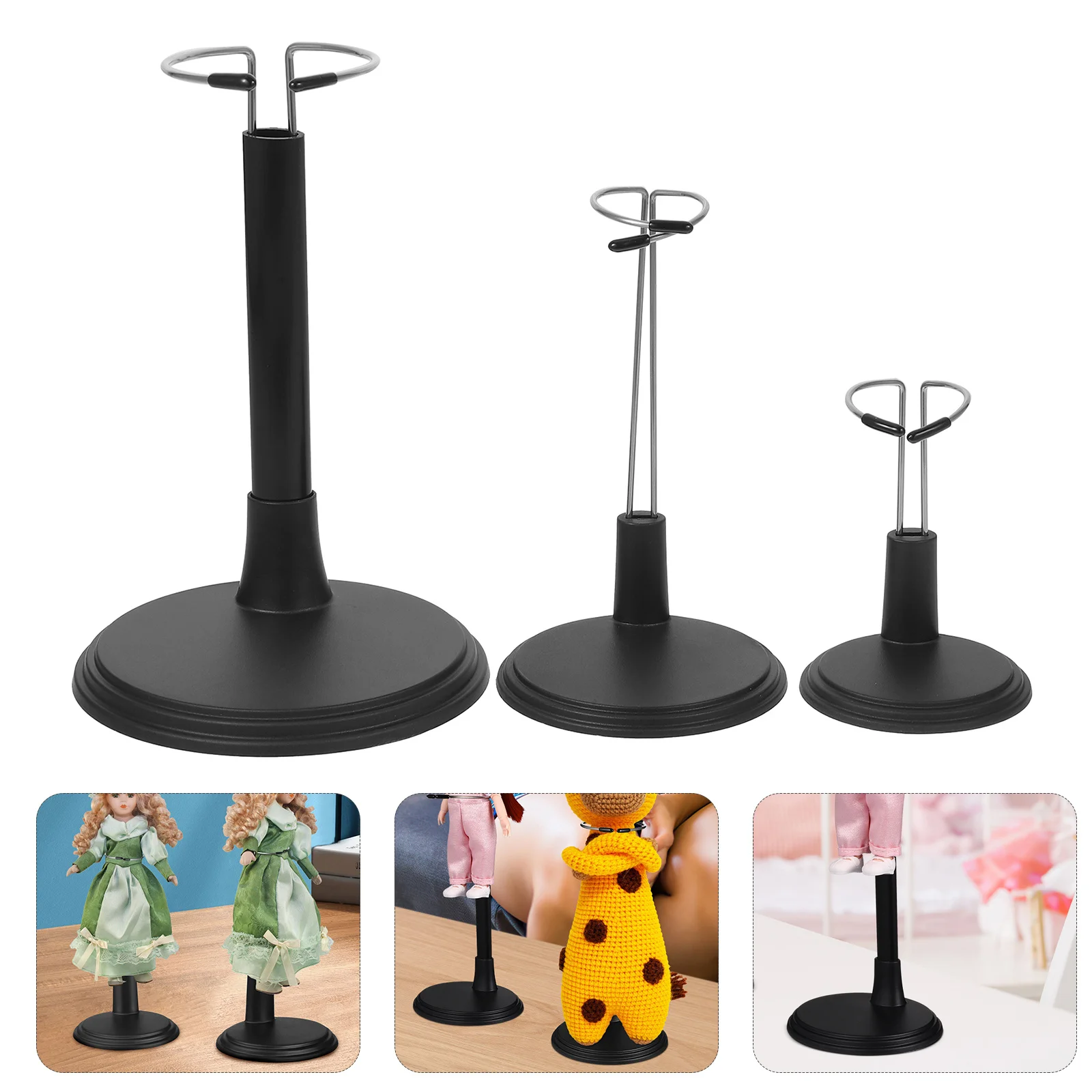 

3Pcs Play Figure Support Holders Adjustable Stable Standing Racks Suitable for Shelf Tabletop Display Stand