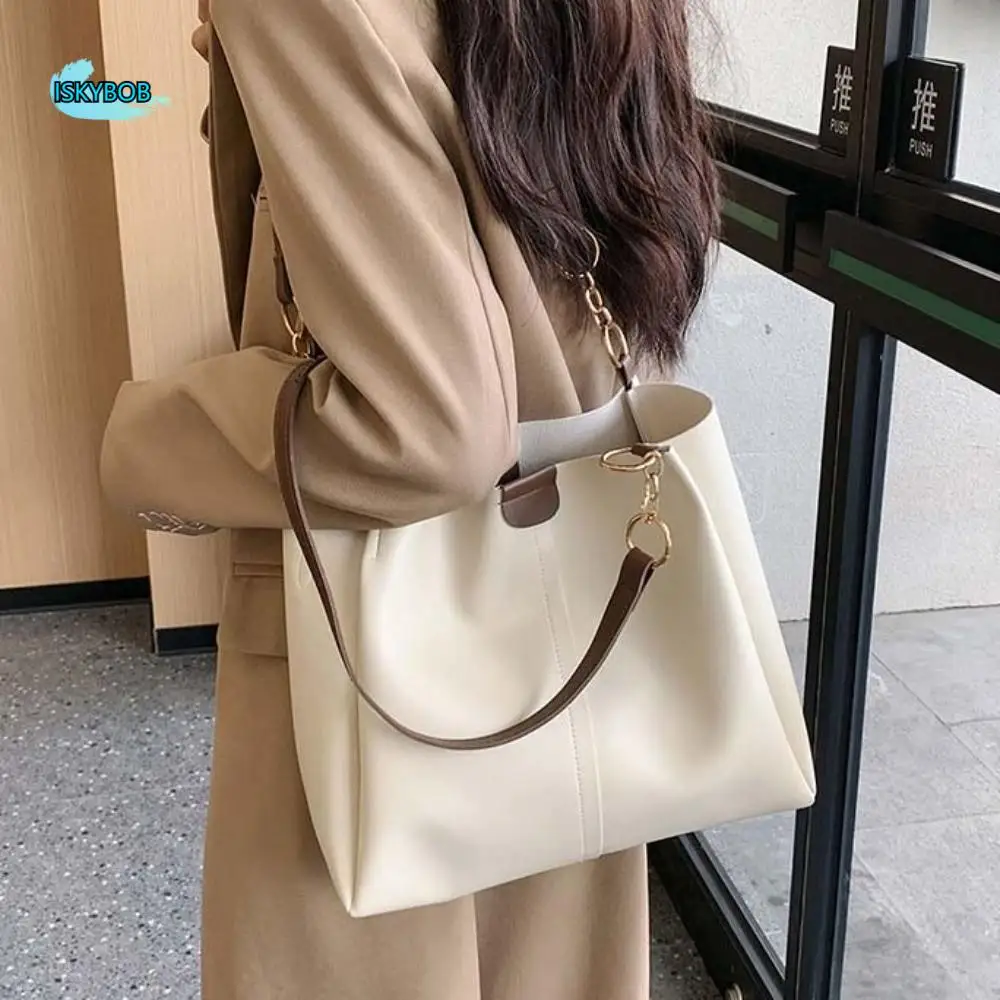 

Сплошная цветная сумка-тоут из искусственной кожи с защитой от брызг воды, легкая женская сумка на плечо, сумка с магнитной кнопкой, большая вместительная дорожная сумка