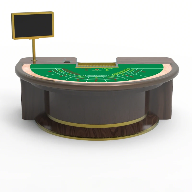 

Custom Classic Premium Antique Solid Wooden High Class Professional Luxury Gambling Gaming baccarat Poker Table Casino Wood Sale
