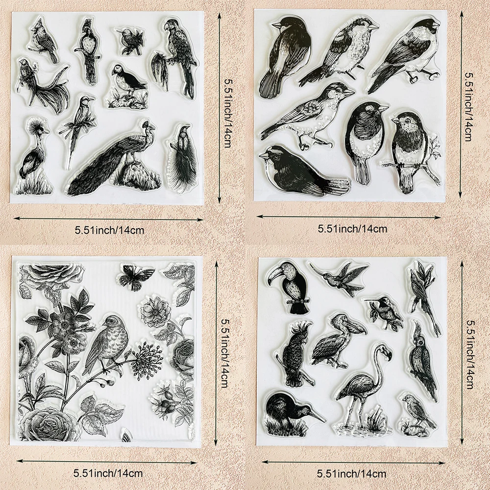 Vögel/klare Stempel/Siegel für DIY-Scrapbooking, Kartenherstellung, Album, dekoratives Siegel, Basteln