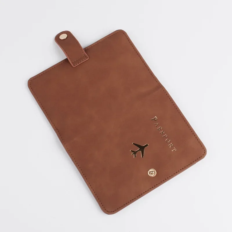 Funda para pasaporte de viaje RFID con hebilla magnética de PU, funda protectora para pasaporte, Clip para billete de vuelo, porta pasaporte, tarjetero de identificación Unisex