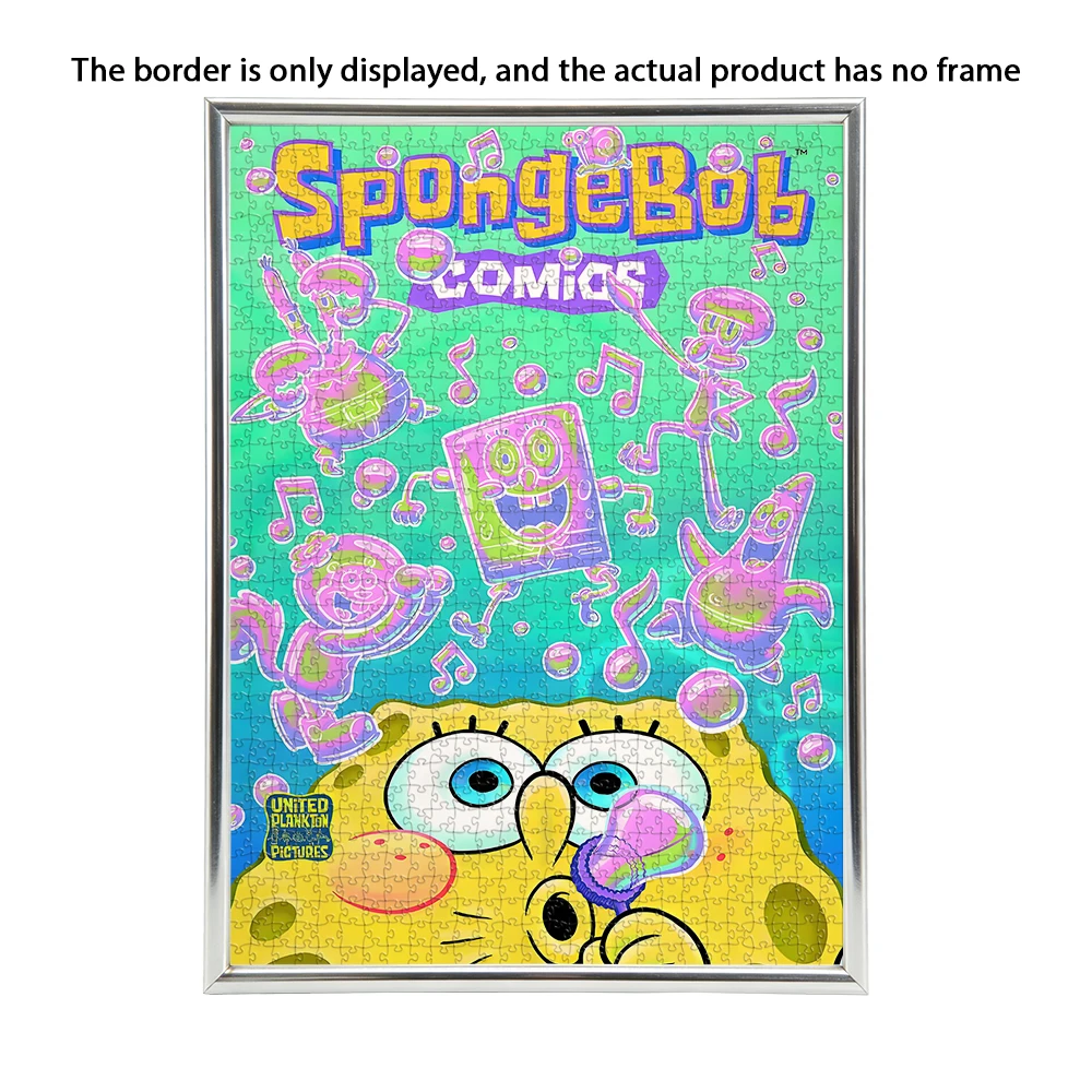 SpongeBob Blow Bubble Thème de dessin animé Puzzle au sol en bois Jeu amusant - Disponible en 108/200/300/500/1000 pièces Options