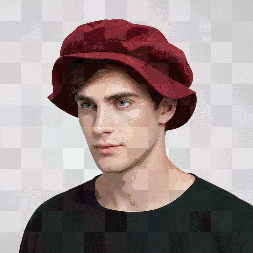 Faux Suede Medieval Flat Cap Soft Velvet Elastic Band Mens Cosplay Cap Lightweight Design Classic Shape
