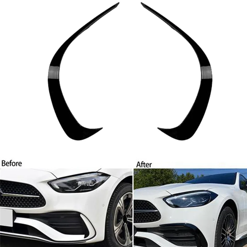 For Mercedes C-Class W206 2022+ C200 C260 C300 AMG Front Bumper Spoiler Air Knife Lower Grille Fog Lamp Cover Trim