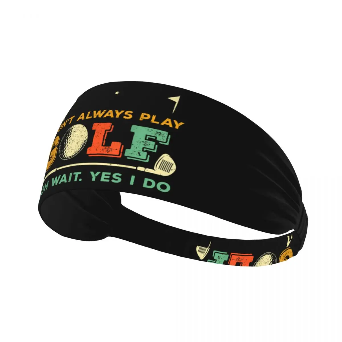 Custom Funny Golf Quote Sports Sweatband for Cycling Absorbent Headband Men Women