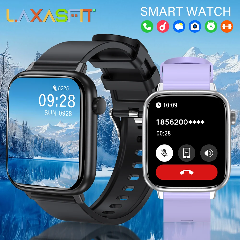 

LAXASFIT новые смарт-часы Bluetooth звонки 24/7 монитор сердечного ритма IP68 Водонепроницаемый 100+ спортивный режим Smartwatch для мужчин женщин
