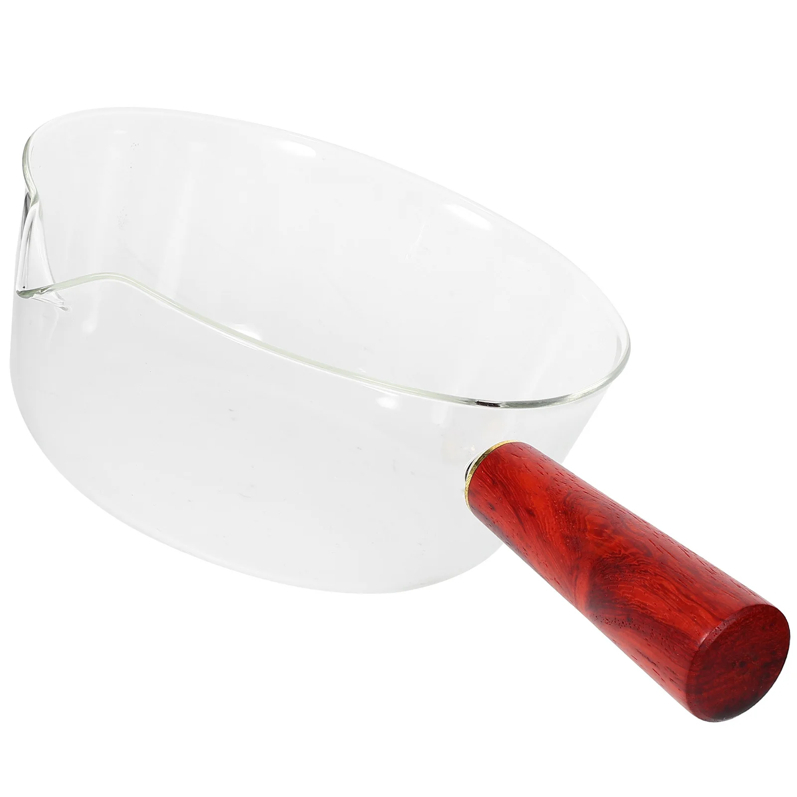 

Glass Heat-Resistant Cooking Pot Wooden Handle Multi-Function Milk Sauce Baby Food Pot Clear Household Stockpot