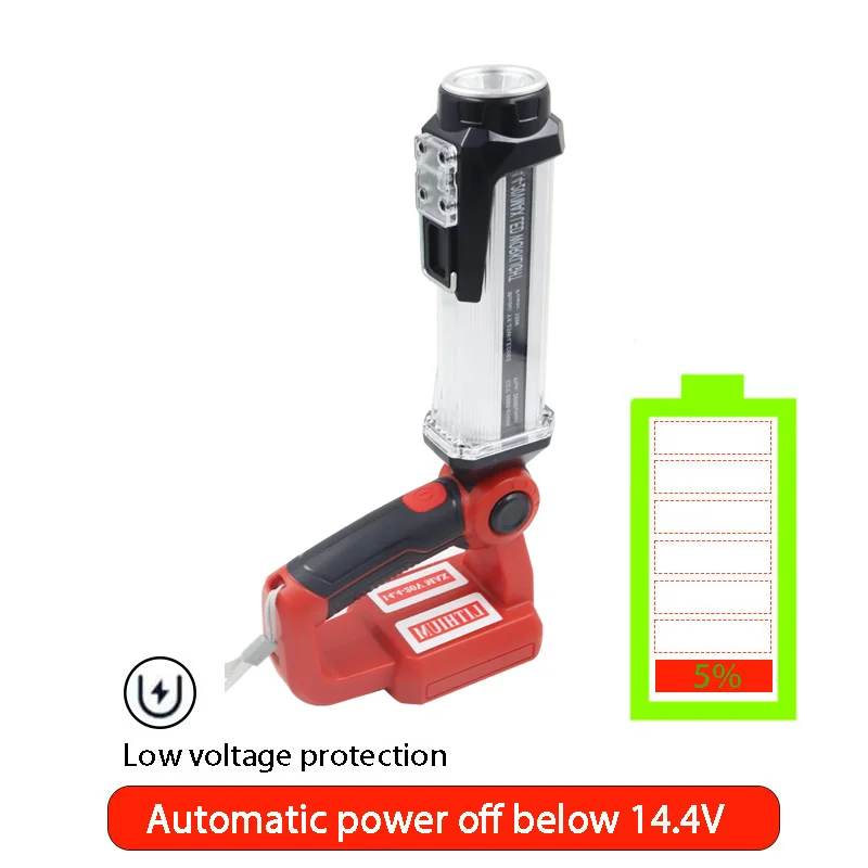 Focos de luz descendente, lámpara para BLACK DECKER, Bosch, Craftsman, Dewalt, Makita, Milwaukee, batería de iones de litio de 14,4 V y 18V