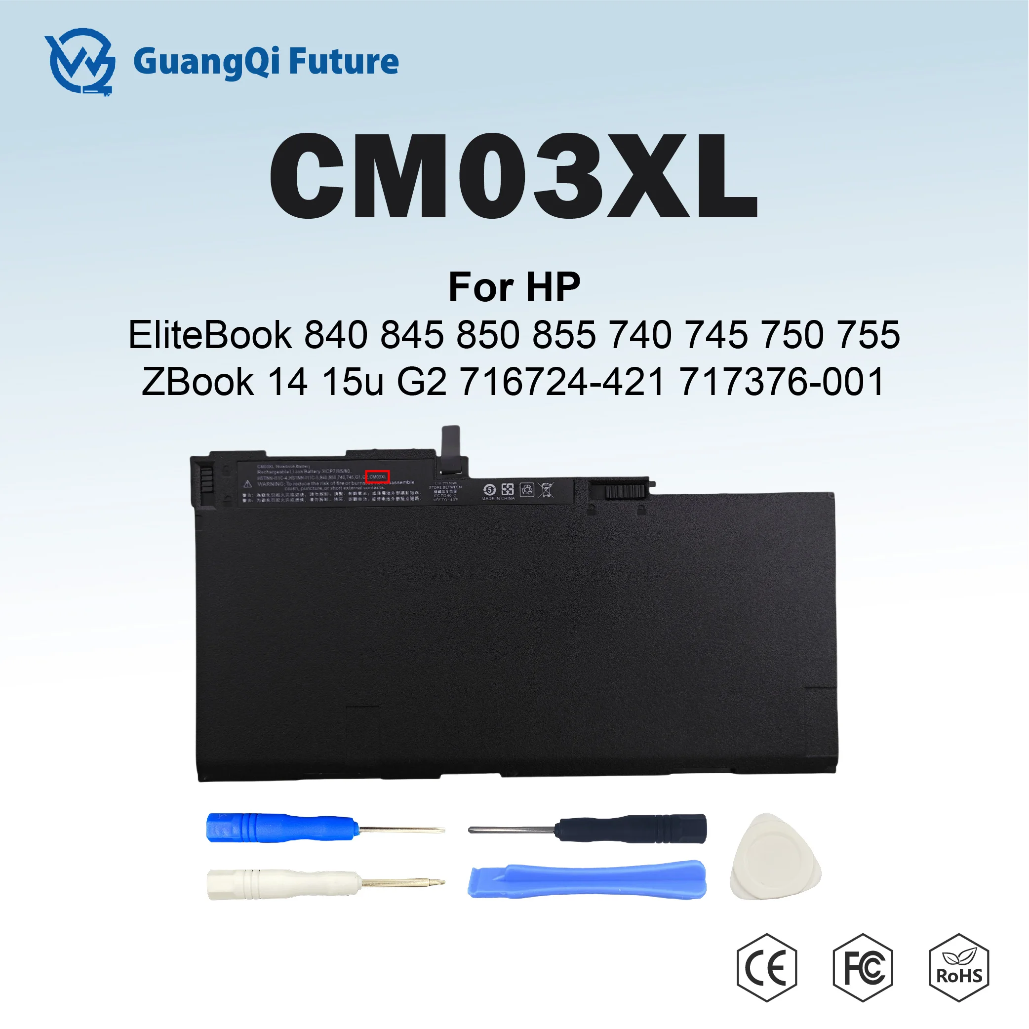 

CM03XL 50Wh Replace Battery For HP EliteBook 840 845 850 855 740 745 750 755Z Book 14 15u G2 716724-421 717376-001 G2 Zbook 14 G