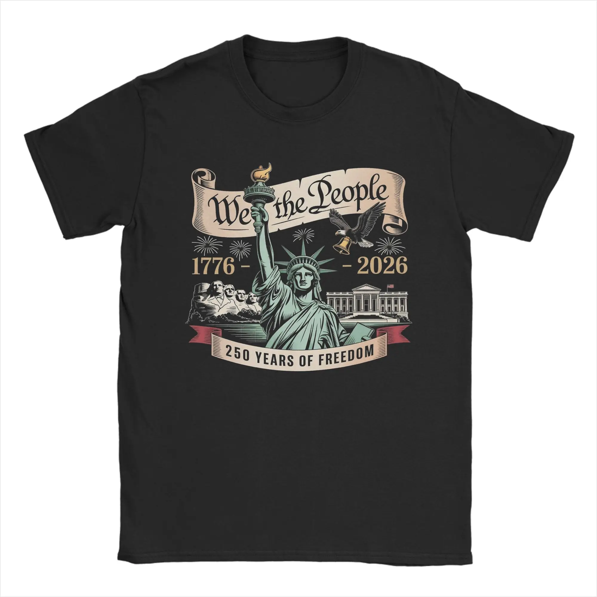 

250 Years American Anniversary Graphic Printing T Shirt for Men Women 100% Cotton Tee Shirt Clothes