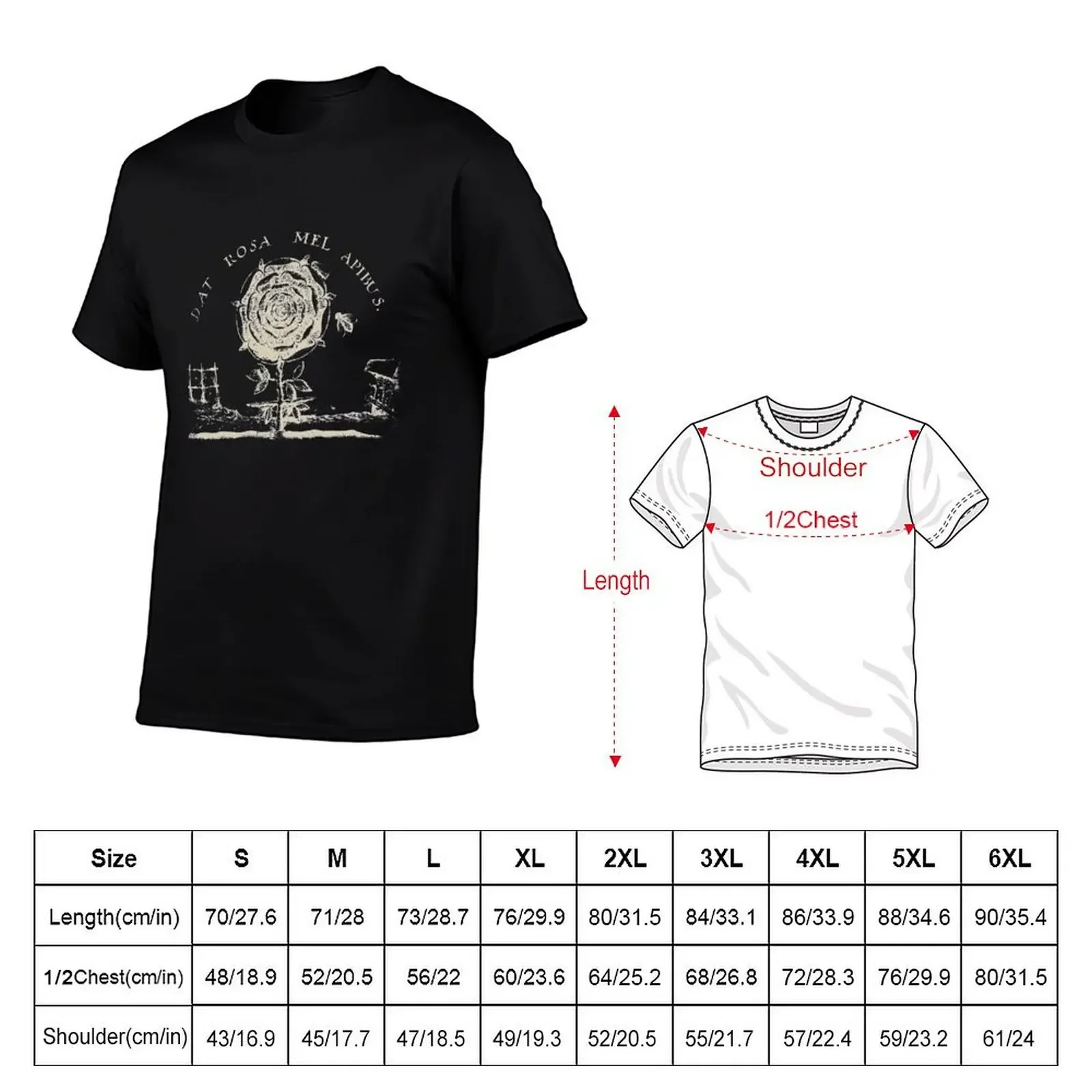 Rosicrucian Emblem Dat Rosa Mel Apibus Hermetic T-Shirt sublime boys animal print heavyweight t shirts for men