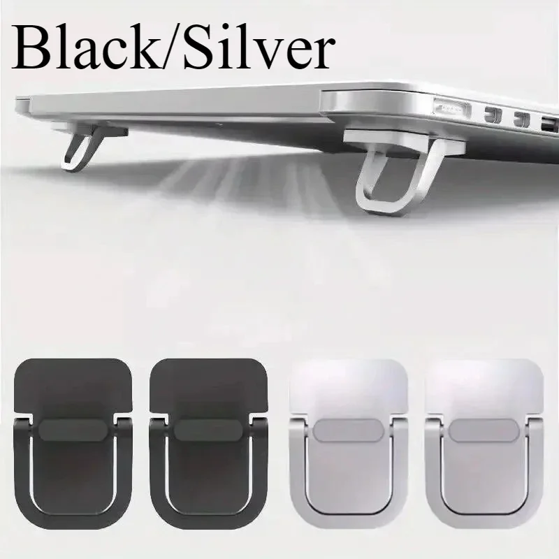 Aluminium Self-Adhesive Laptops Stand Invisible Computer Keyboards Stand Bracket for Desk Foldable Notebook Feet for MacBook Pro