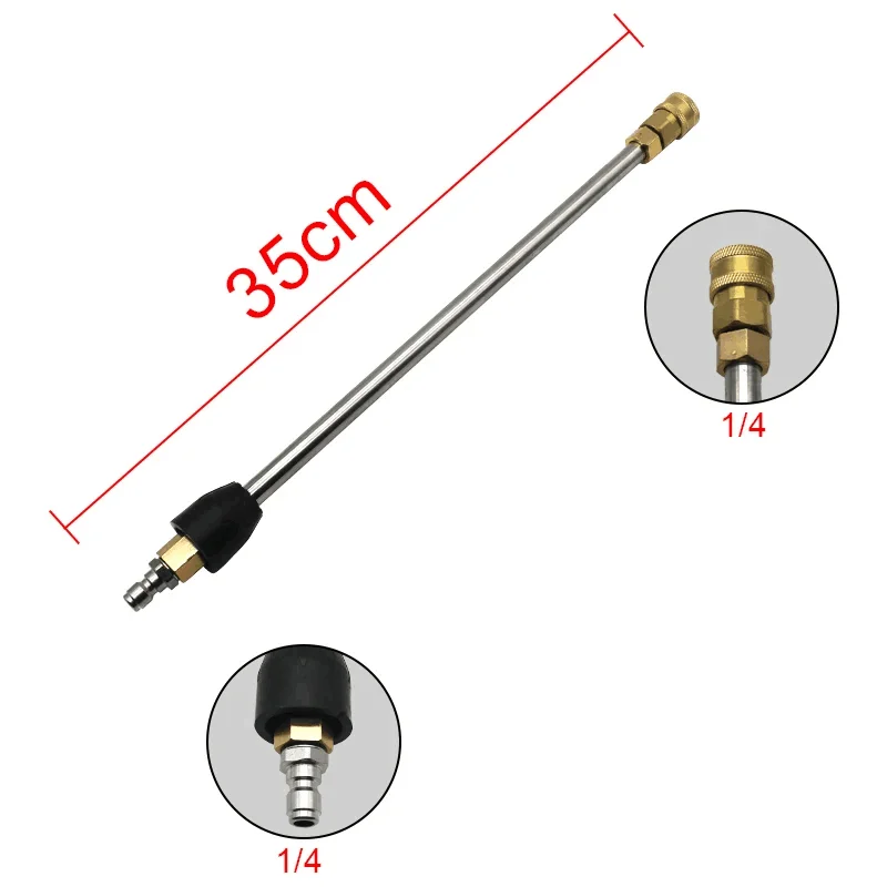 고압 세차 건용 익스텐션 지팡이, M14 나사 또는 1/4 빠른 연결 익스텐션 막대, 세차 액세서리, 15 cm, 35 cm, 50cm