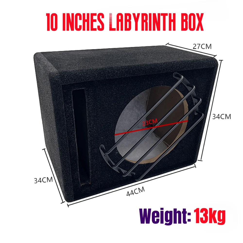 DIY Car Audio Modification,10 Inch Labyrinth Speaker Housing, Passive Subwoofer Empty Box Suitable Lockford Fosgate/JBL/FACAL/FL