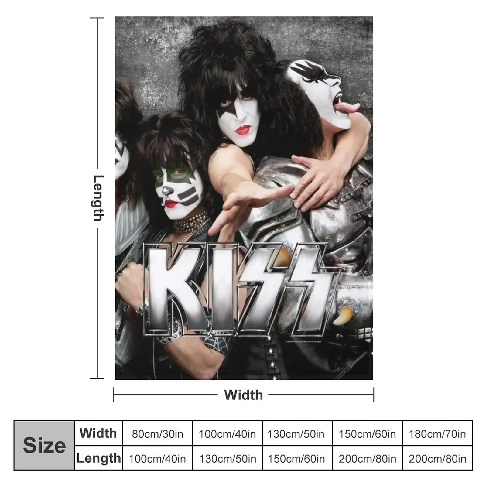 KISS grey look up close Throw Blanket couch cozy soft plush fuzzy picnic outdoor blanket