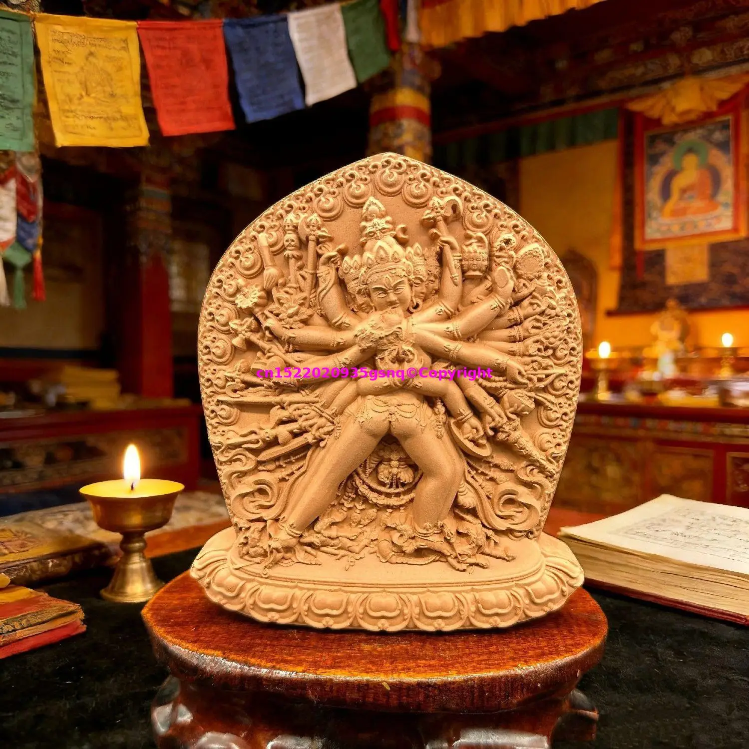 Vajrayana Kalacakravajra kalachakra Tibet handmade clay buddha statue Holy tsha-tsha Buddhist temple lama monk worship