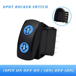12V Blue Led ARROWS Rocker Switch Button DPDT 10P ON OFF ON, Momentary ON For Car Marine Boat NARVA Carling ARB Style Auto Parts