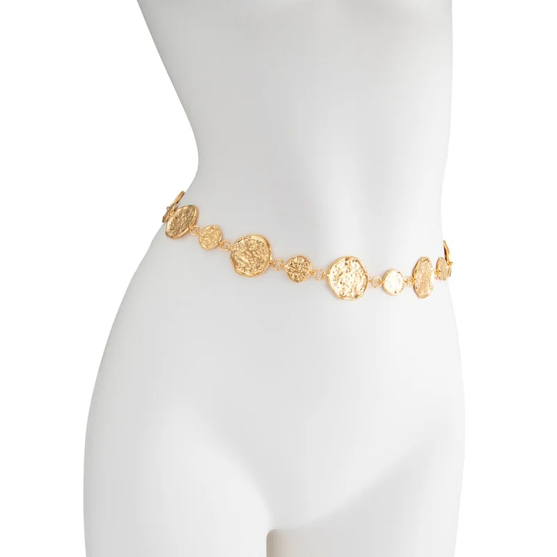 حزام سلسلة الخصر المعدني للنساء، أحزمة ربط الجسم القابلة للتعديل، سلسلة أزياء للسيدات لفستان الجينز