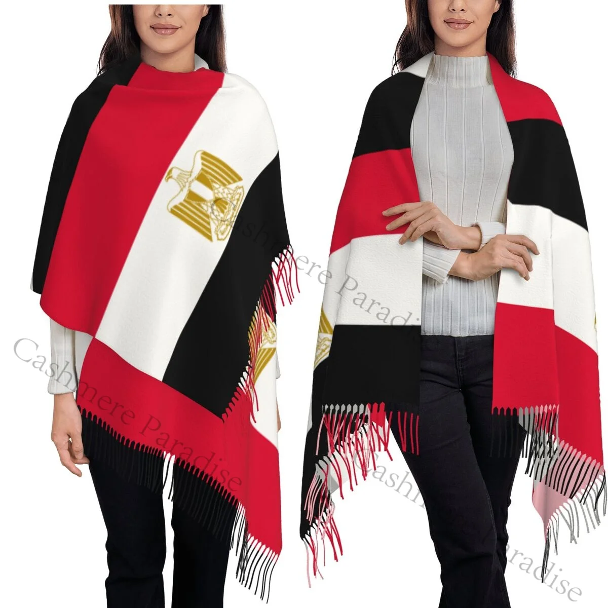 

Yemen Emblem Flag Women's Pashmina Shawl Wraps Fringe Scarf Long Large Scarf
