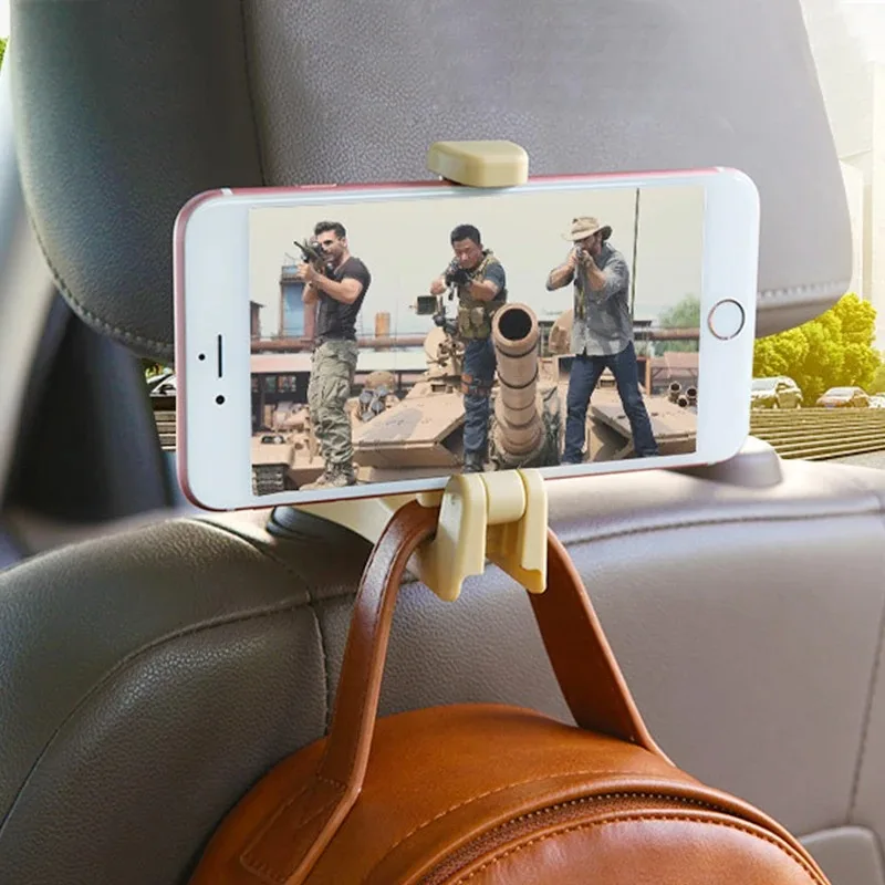 Hot Cheap Telephone Holder Universal Car Headrest Hook Phone Holder Back Row Sundries Bracket Hook Portable Multi-Function Hook