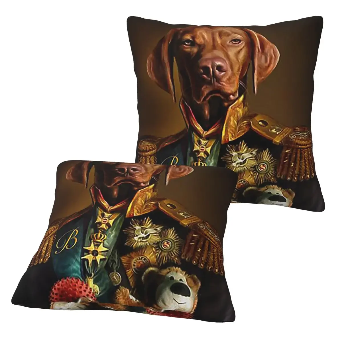 

Bertie The Hungarian Vizsla - Dog Portrait 2 pcs Square Pillowcase Pillow Cover Cushion Decor Comfort Throw Pillow for Home Sofa