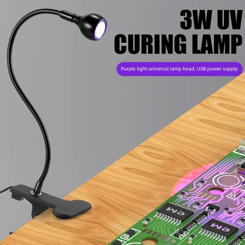 Mini lámpara Led UV para uñas, secador de luces ultravioleta, lámpara Flexible con Clip para escritorio, USB, Gel de curado, herramientas de salón de manicura y pedicura