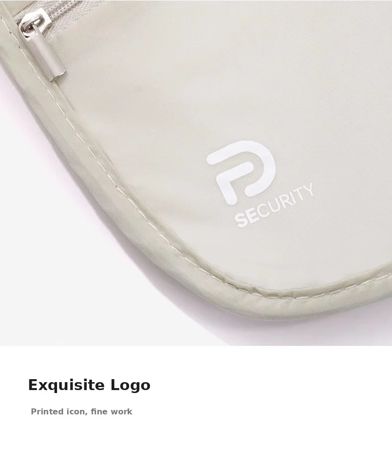 Ultraflache Verdeckte Anti-Diebstahl-Tasche aus Nylon, Reise-Brusttasche, Wasserdichter Pass- und Handyhalter – Detail 9