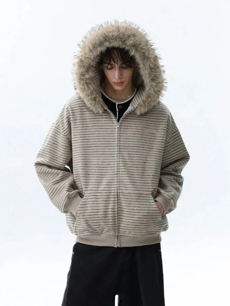 Amerykańska moda retro, płaszcz w paski z kapturem, damski, casualowy, kardigan w stylu Y2k, kurtki, estetyka Harajuku z lat 2000, vintage bluzy