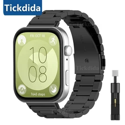Metal Watchband for Huawei Watch Fit 3 Stainless Steel Strap Classic Bracelet Correa Band for Huawei Watch Fit3 Accessories