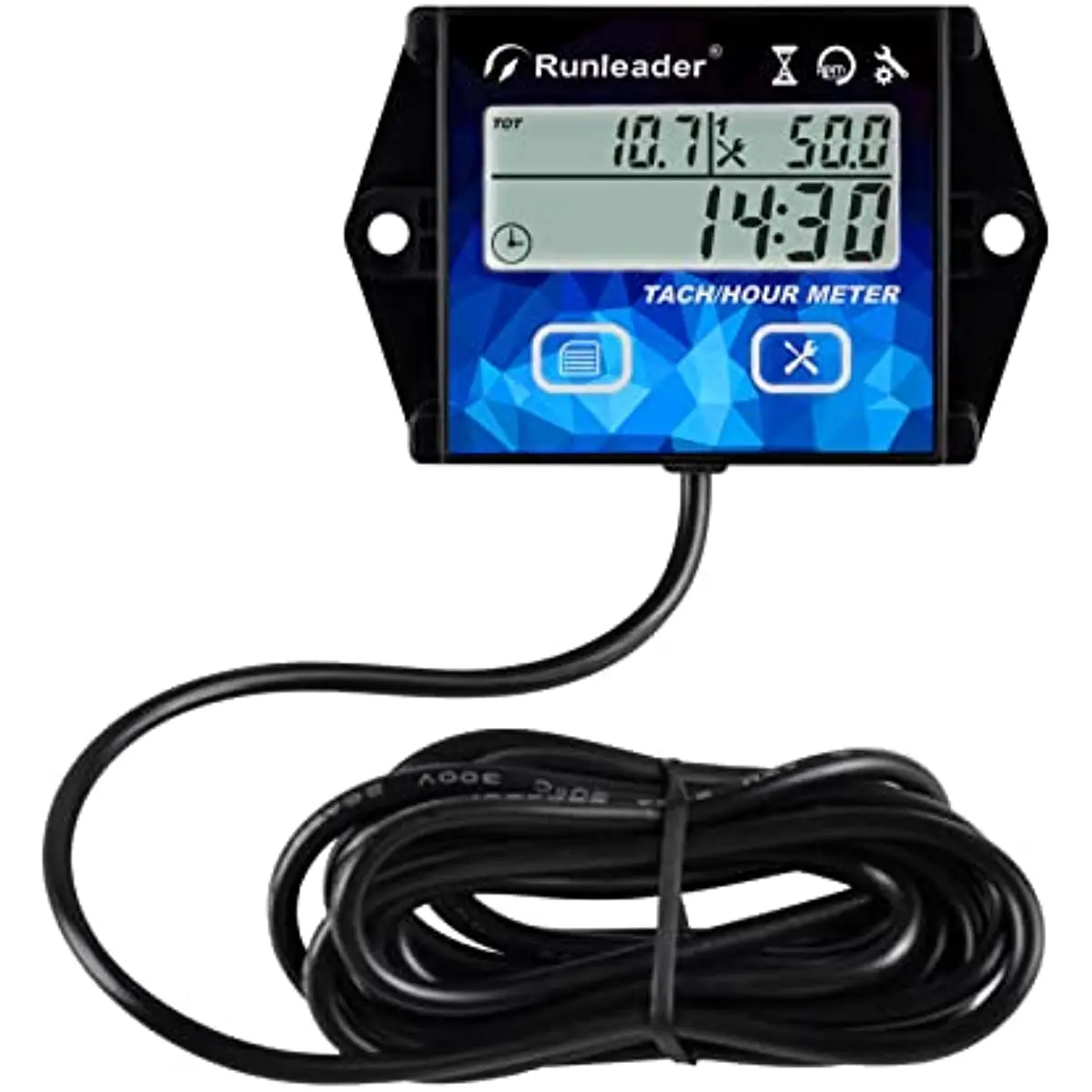 Digital LCD Tach/Hour Meter,Maintenance Reminder,Multiple Display with Backlight for  ATV  Outboard Motor Motorbike. HM011B