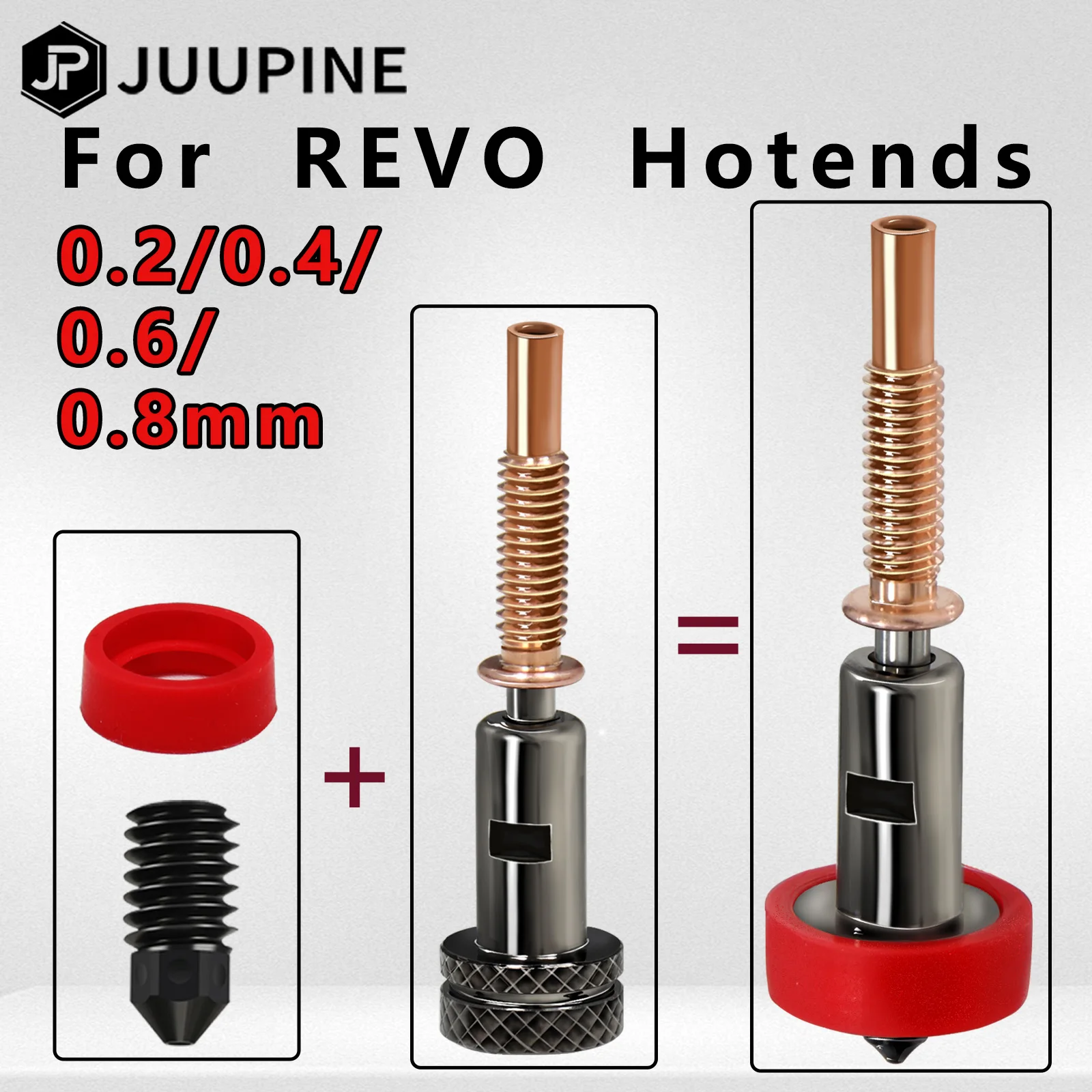 Upgrade Nozzle For Revo Ceramic Hotend Kit Replaceable Nozzles Hardened Brass 0.2/0.4/0.6/0.8mmHeatbreak TC4 Titanium For Hotend