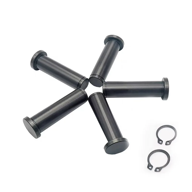 45 Steel Shoulder Positioning Pin M3-M10 Flat Head Hinge Pin Locating Shaft Pin Circlip Type Fixed Mechanical Fastener Pins