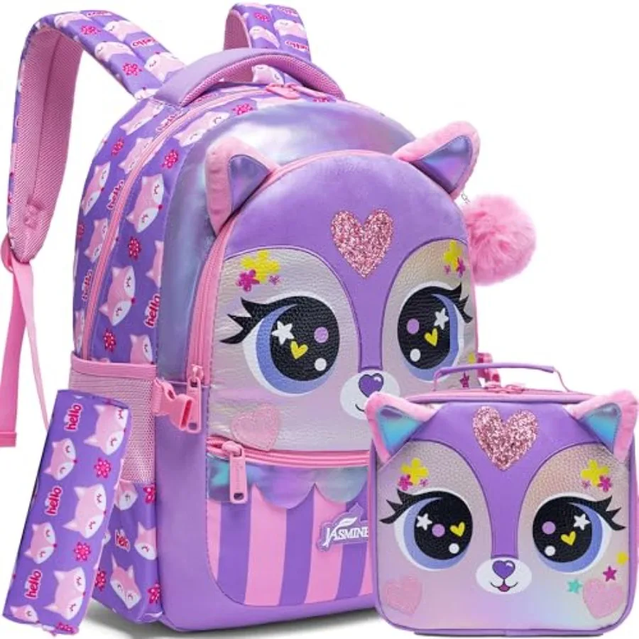 

Backpacks for Girls School Bag Cute Girls Backpacks Ages 8-10 Bookbag Set Travel Backpack for Preschool Kindergarten Elementary