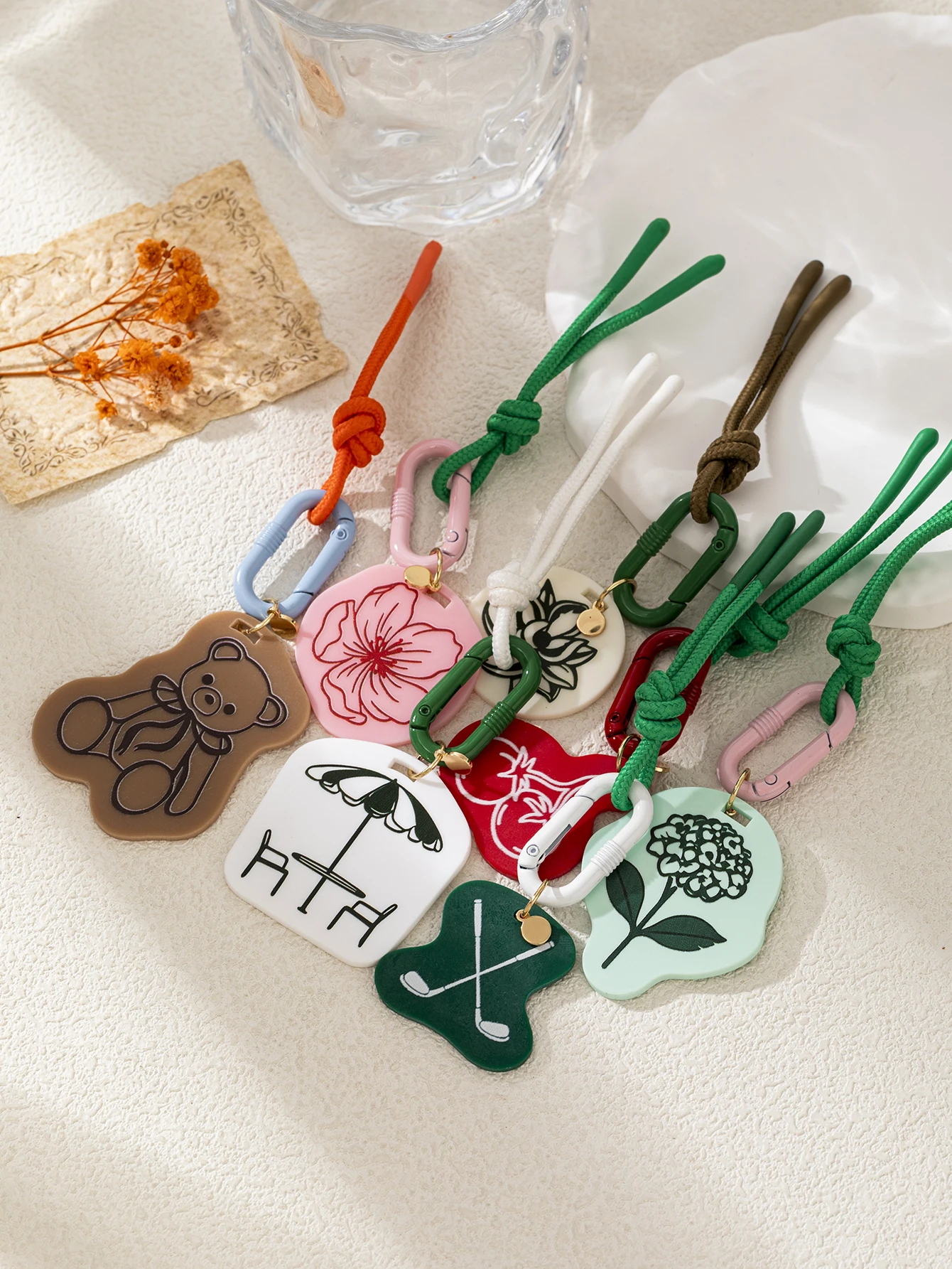 Nischen-Freizeitstil Personalisierter Neuer Frischer Lotus-Bär-Taschenanhänger Schlüsselanhänger Schmuck – Detail 3