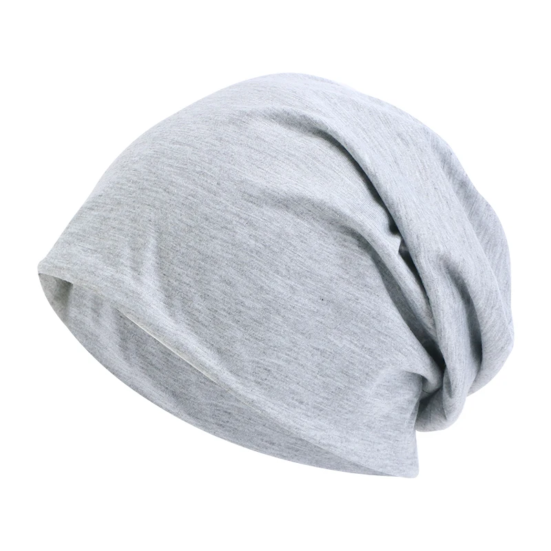 New Beanie Hat for Women Man Autumn Winter Elastic Casual Solid Color Slouchy Chemo Cap