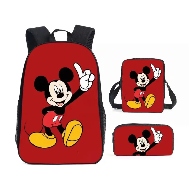 Disney 3pcs Mickey Minnie Mouse Backpacks Students Schoolbags Pencil Case Shoulder Bags Backpack Boys Girls School Bags Sets