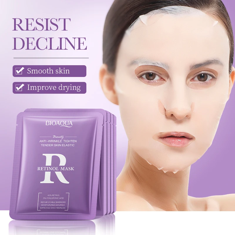 BIOAQUA Retinol Anti Wrinkles Facial Masks Moisturizing Whitening Anti-Aging Anti Acne Face Mask Facial Skin Care Products