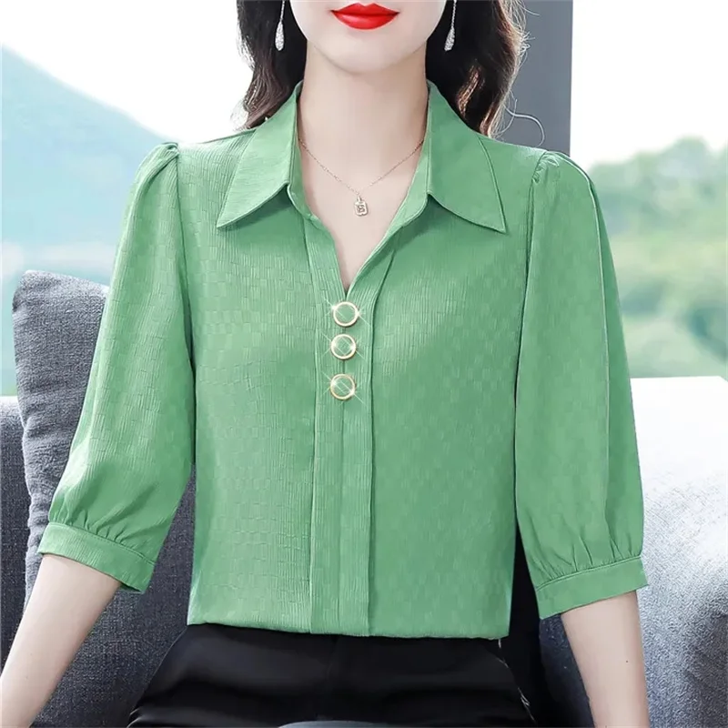

High-End Ladies' Shirts And Women's Fashion Silk Tops In The Summer 2025 New Versatile Slim And Exotic Silk Blouse