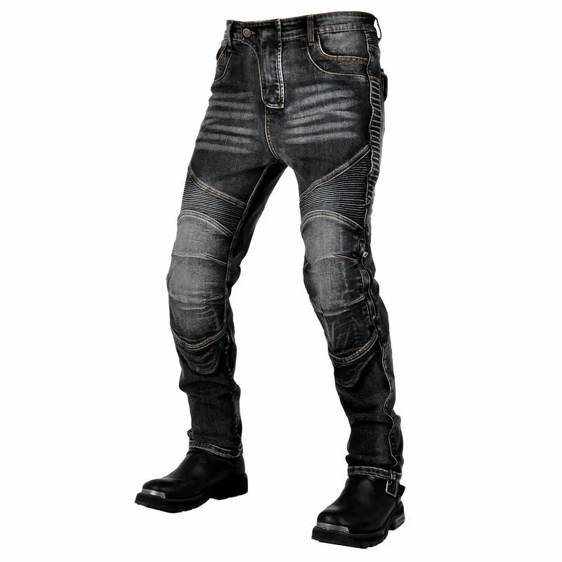 Pantalones vaqueros Retro de aramida para motocicleta para hombre, equipo de protección para montar en moto, pantalones de Motocross Kevlar en la rodilla