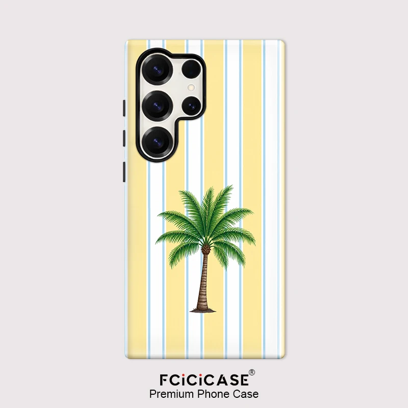 Fcicicase Shockproof Phone Case For Samsung Galaxy S26 Edge A26 A36 S23 Ultra A56 S24+ S25 Plus S20 FE Coconut Tree Cover