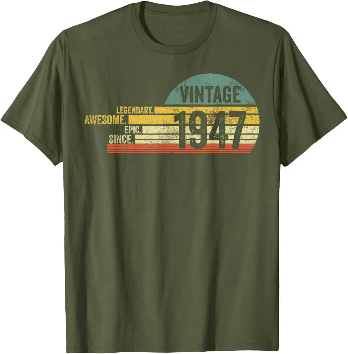 Camiseta de aniversário incrível vintage retrô lendário de 74 anos 1947