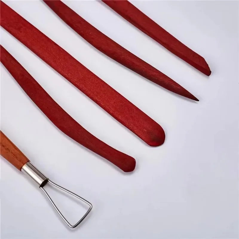 5pcs Clay Sculpture  Wood Knife Rosewood Pottery Clay Molding Sculpture Shaping Knives Tools Perfect