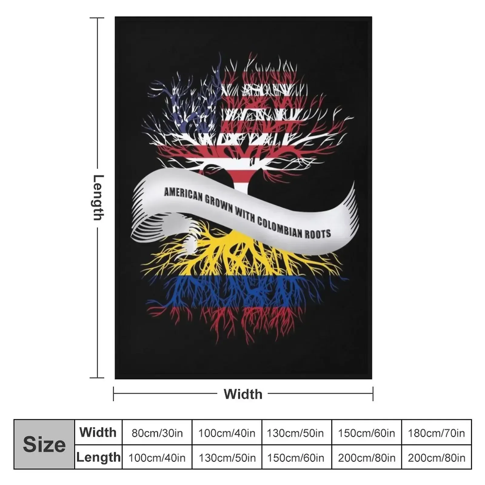 American Grown with Colombian Roots Colombia Throw Blanket couch cozy soft plush fuzzy picnic outdoor blanket