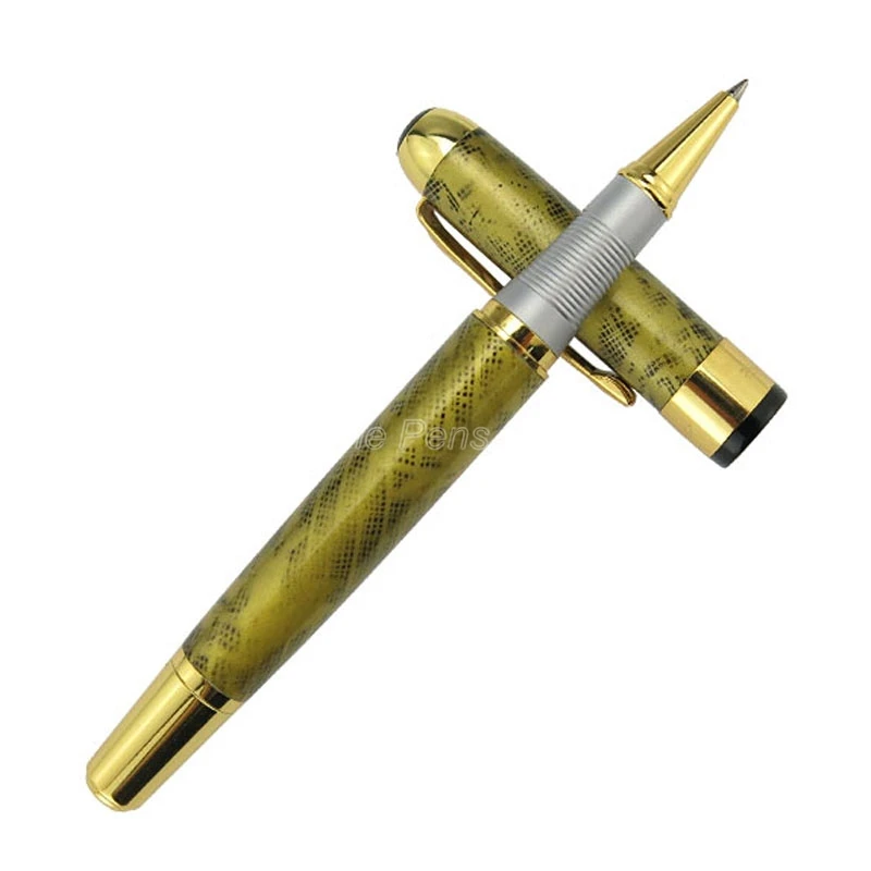 Jinhao 250 Metal Barrel Roller Ball Pen Refillable Gold Trim Professional Office Stationery Writing Accessory