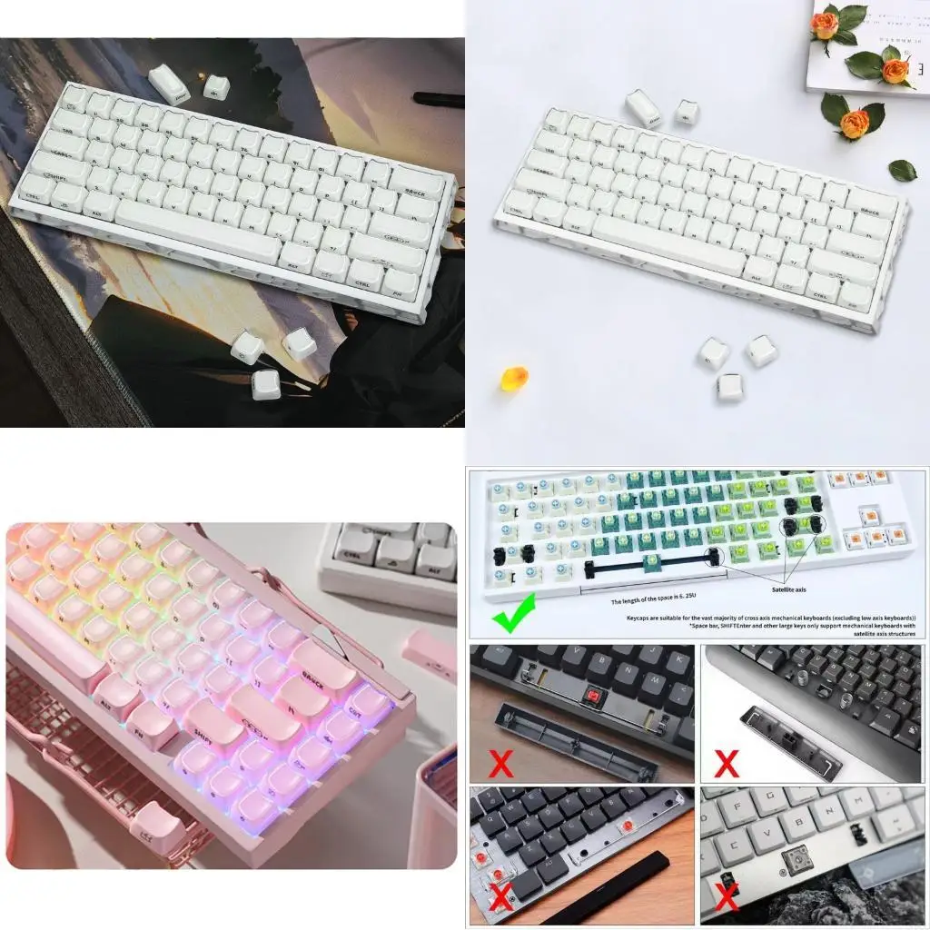 

Kitten Head Themed 119 MAO Profile Side Print Keycap Set Full Coverage 896C
