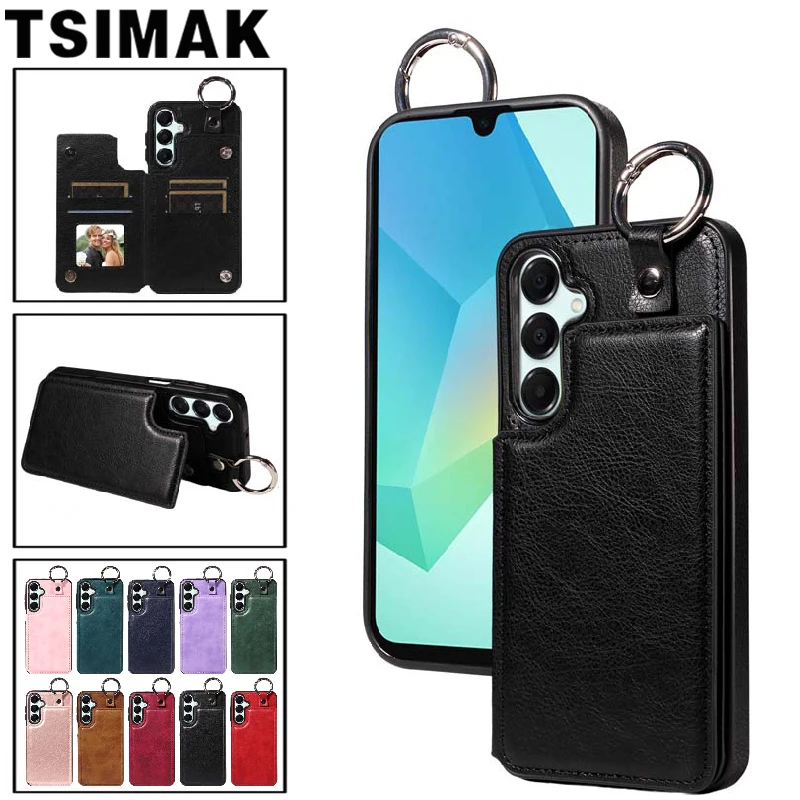 Brieftaschen-Hülle für Samsung Galaxy A16 A06 A05 A05S A04 A04S A 16 06, Leder-Kartensteckplätze, doppelter Magnetverschluss, Halter, Telefonabdeckung